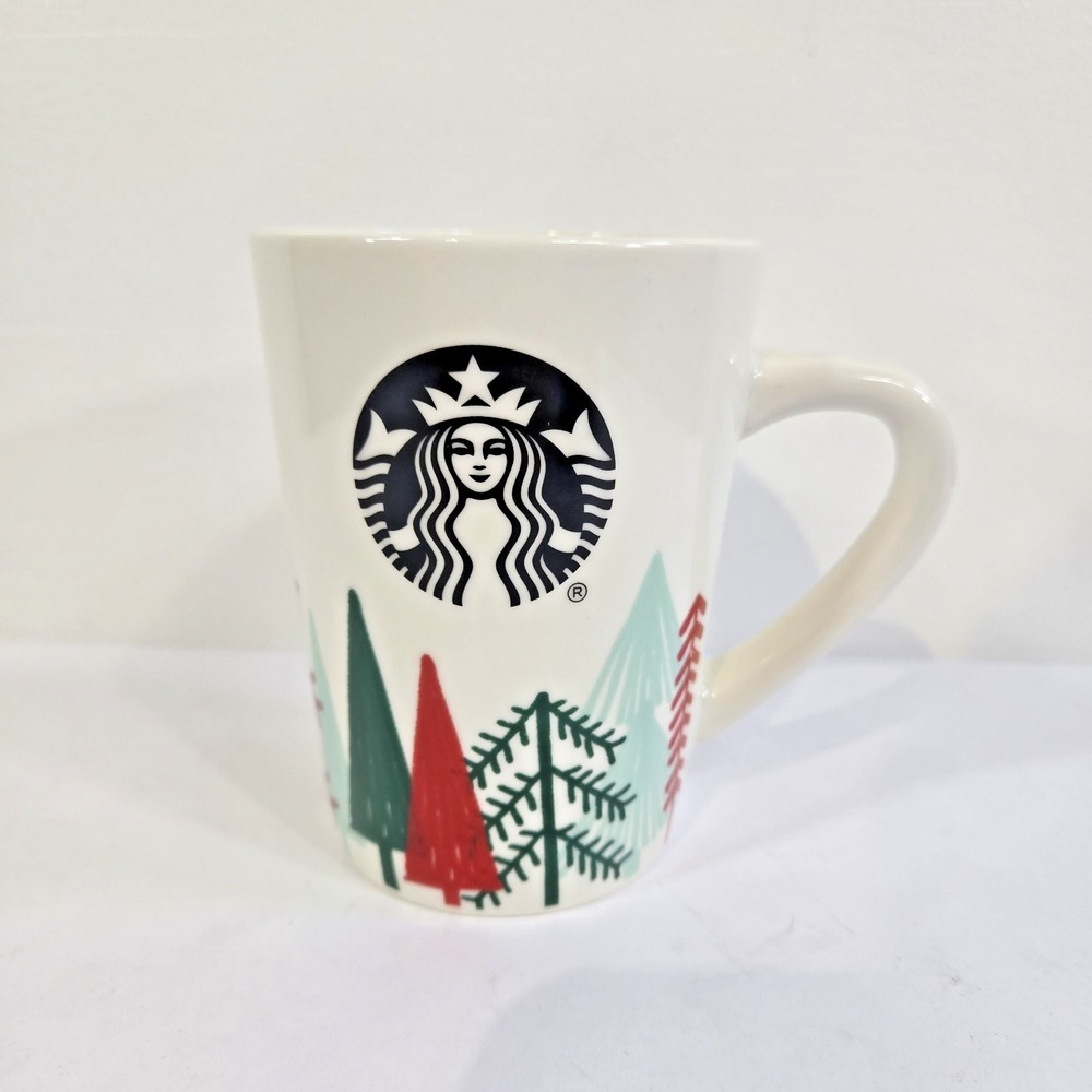 Starbucks Triangles Trees Holiday Christmas Coffee Mug 14oz Cup
